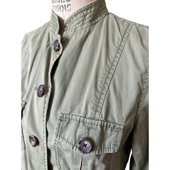 Banana Republic Utility Olive Green Military Style Jacket Cotton Size Medium - Picture 2 of 6